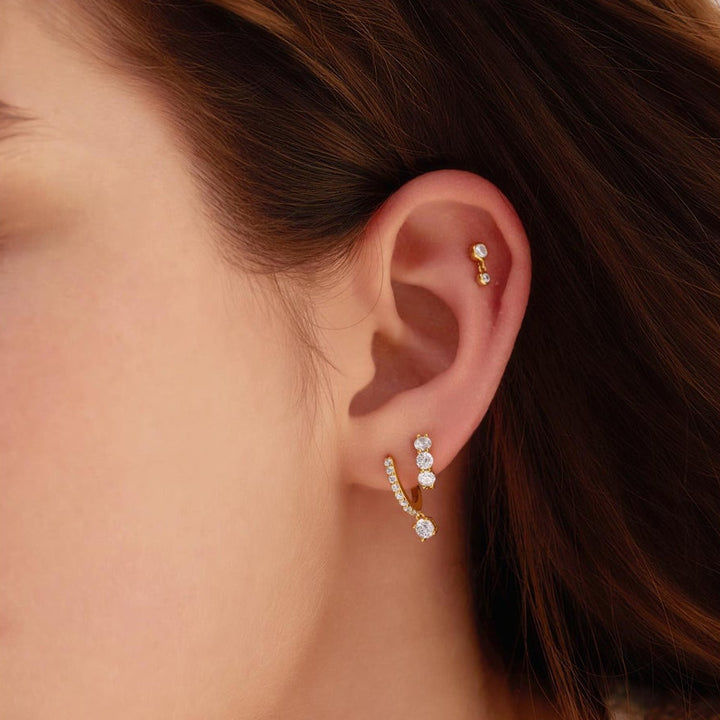 Trio Sparkle Huggie Hoops