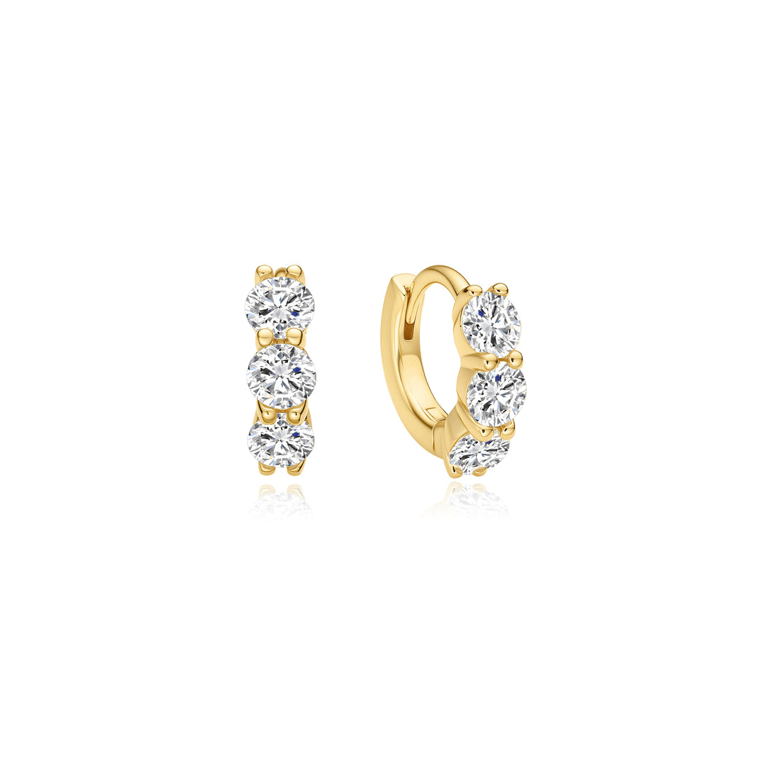 Trio Sparkle Huggie Hoops