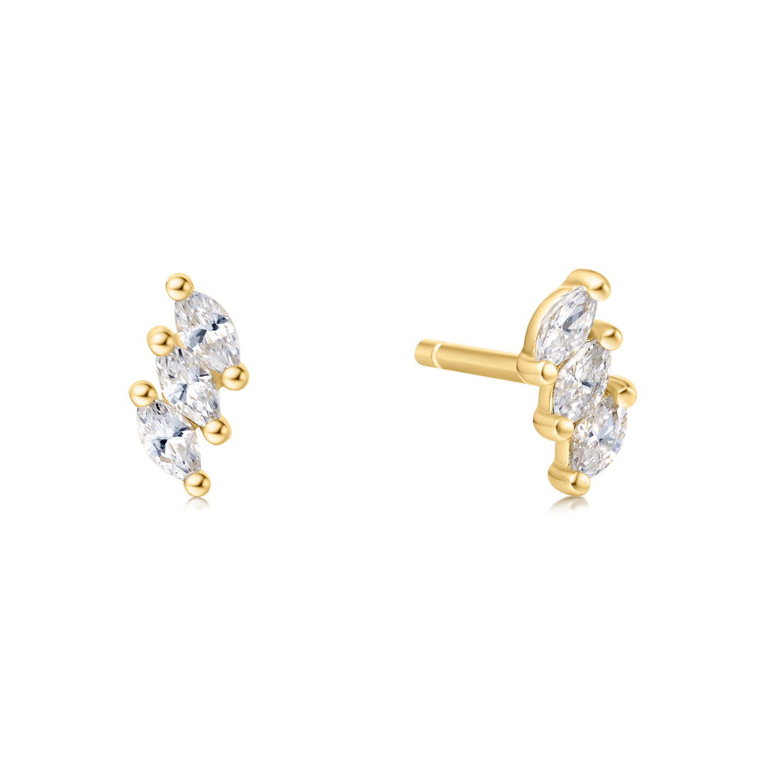 Triple Marquise Stud