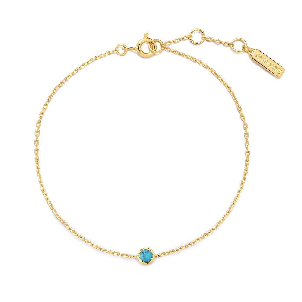 Turquoise Bezel Solitaire Bracelet