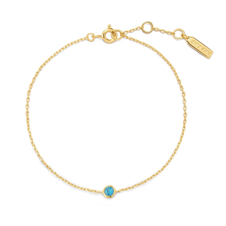 Turquoise Bezel Solitaire Bracelet