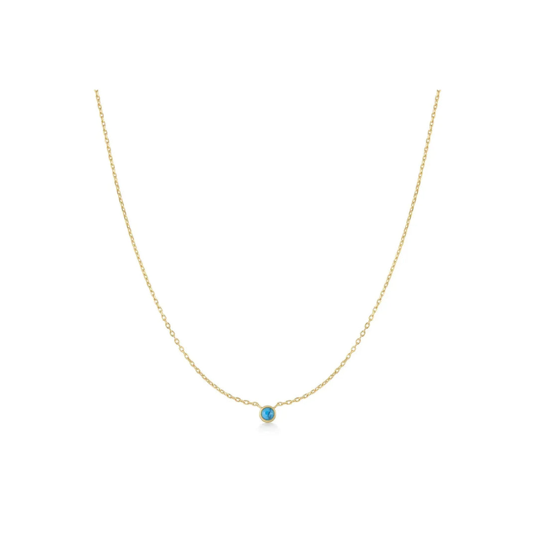 Turquoise Bezel Solitaire Necklace