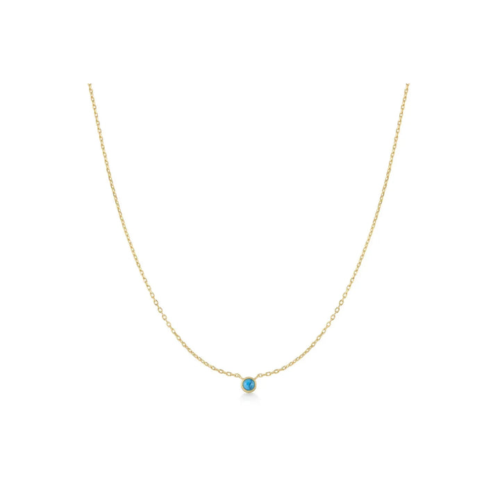 Turquoise Bezel Solitaire Necklace