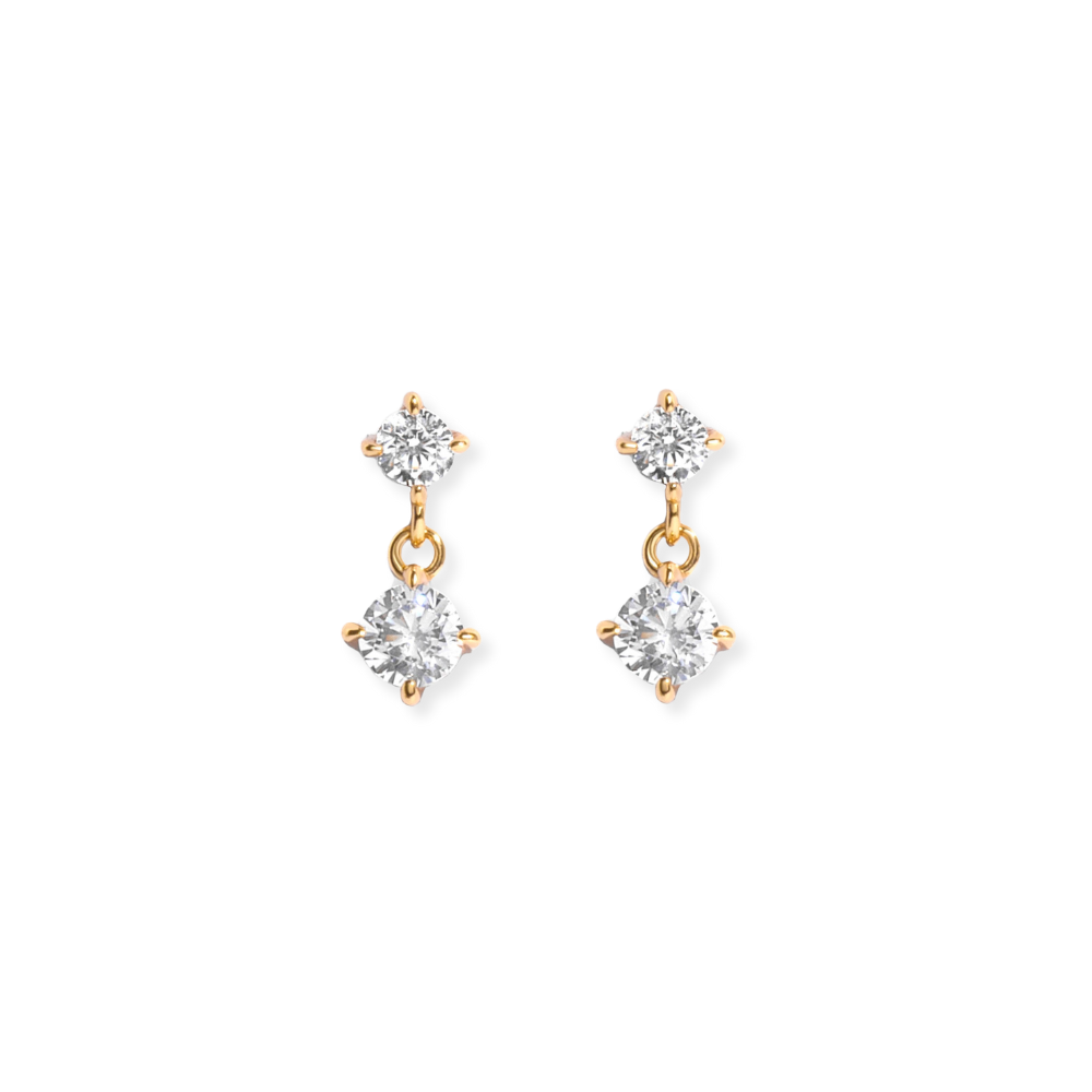 Two-Stone Dangle Studs