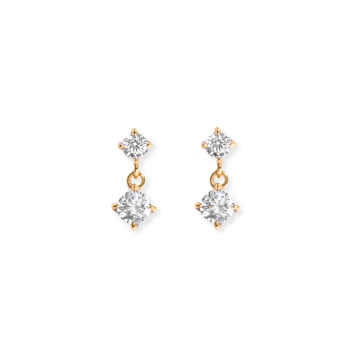 Two-Stone Dangle Studs