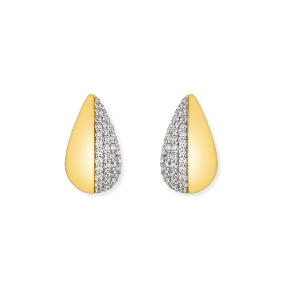 Two-Tone Chunky Teardrop Earring