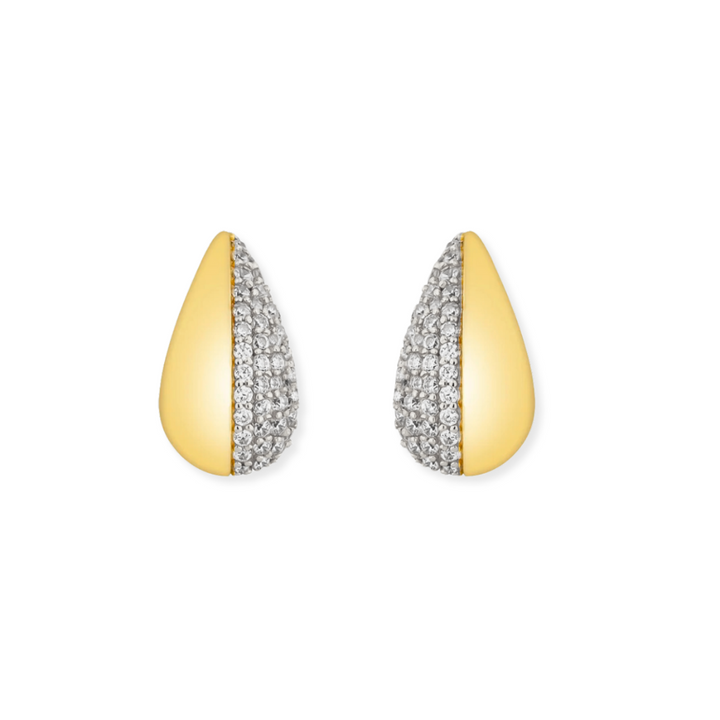 Two-Tone Chunky Teardrop Earring