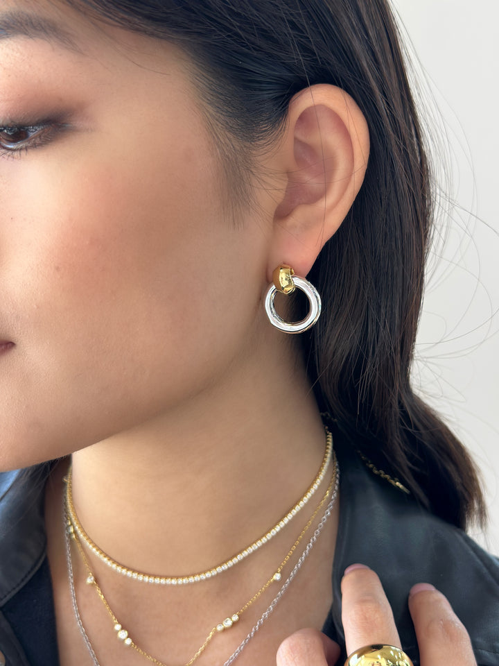 Two-Tone Hoop Earrings