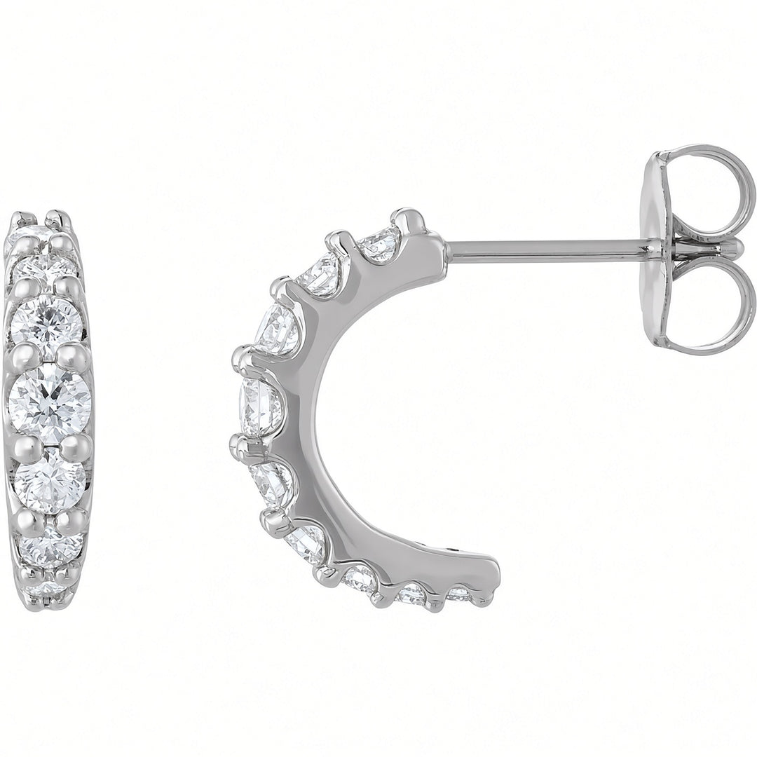 14K 1/2 CTW Graduated Hoop Earrings
