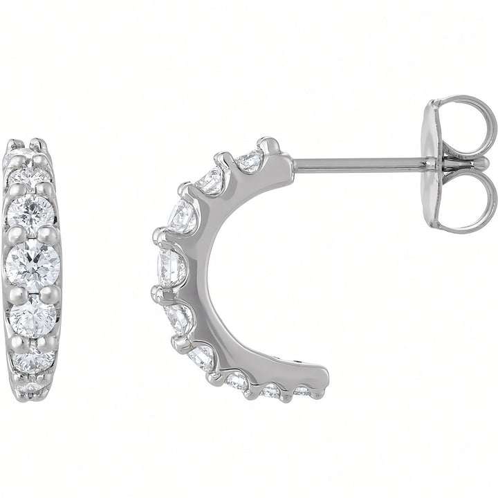 14K 1/2 CTW Graduated Hoop Earrings