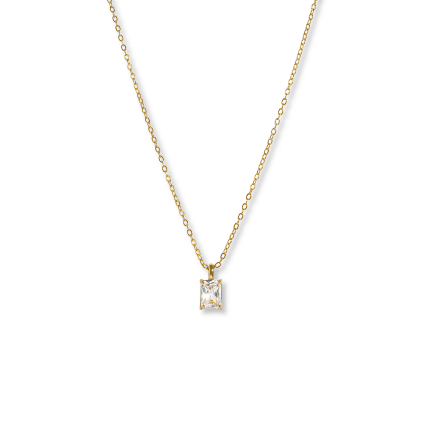 Stacy Emerald-Cut Solitaire Necklace