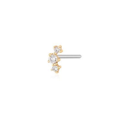 Caeli | Triple Diamond Piercing Stud