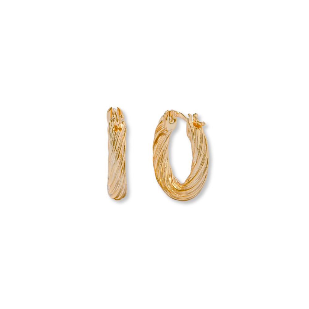 Oval Textured Hoops