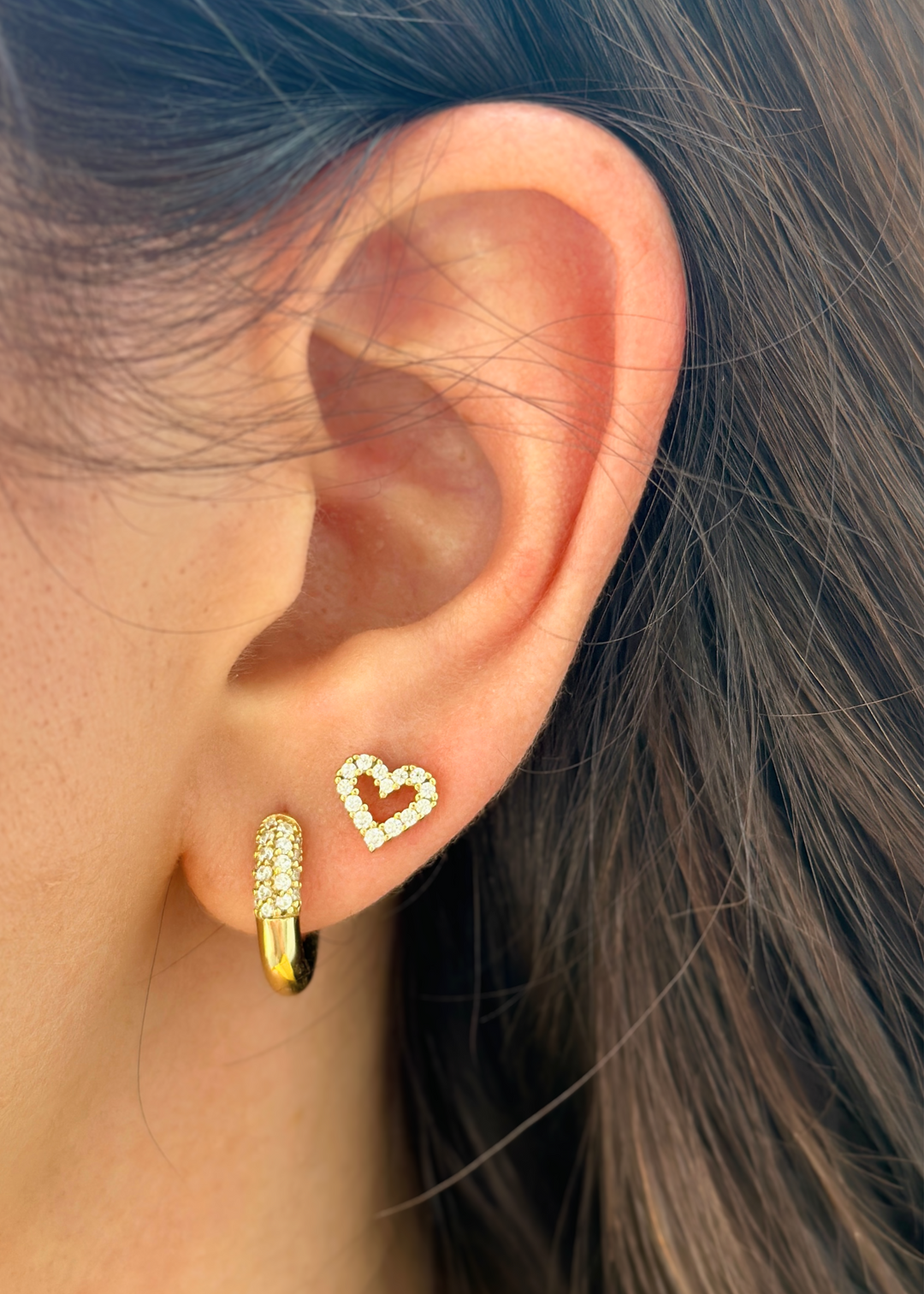 Pave Open Heart Stud