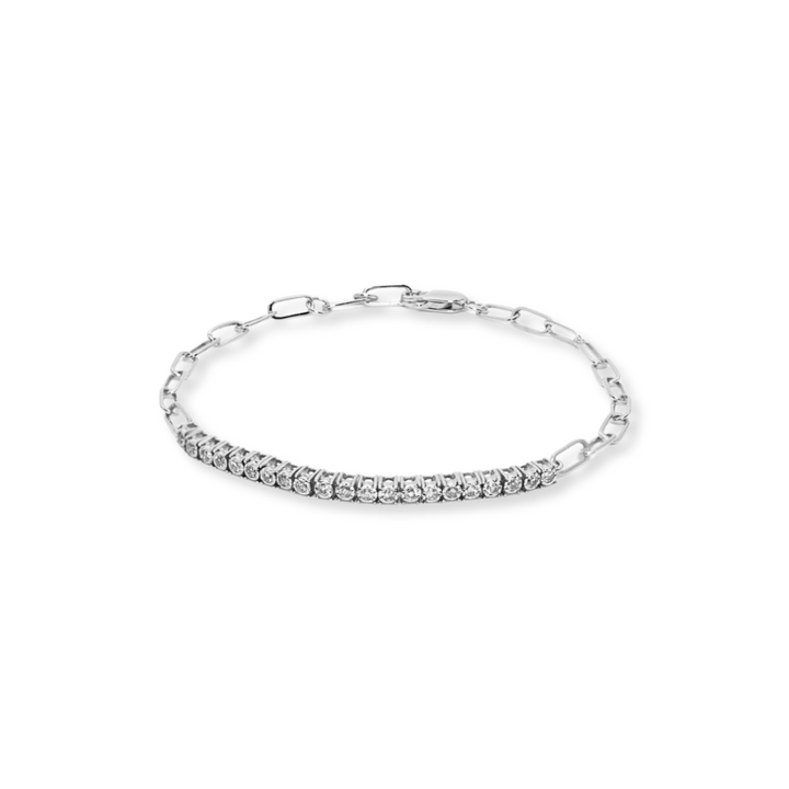 14K 1/3 CTW Natural Diamond Tennis Paperclip Bracelet