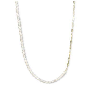 Half Paperclip & Freshwater Pearl Necklace