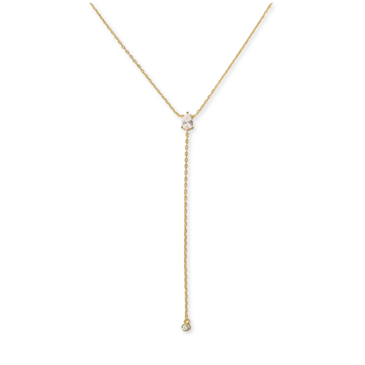 Pear Lariat Necklace