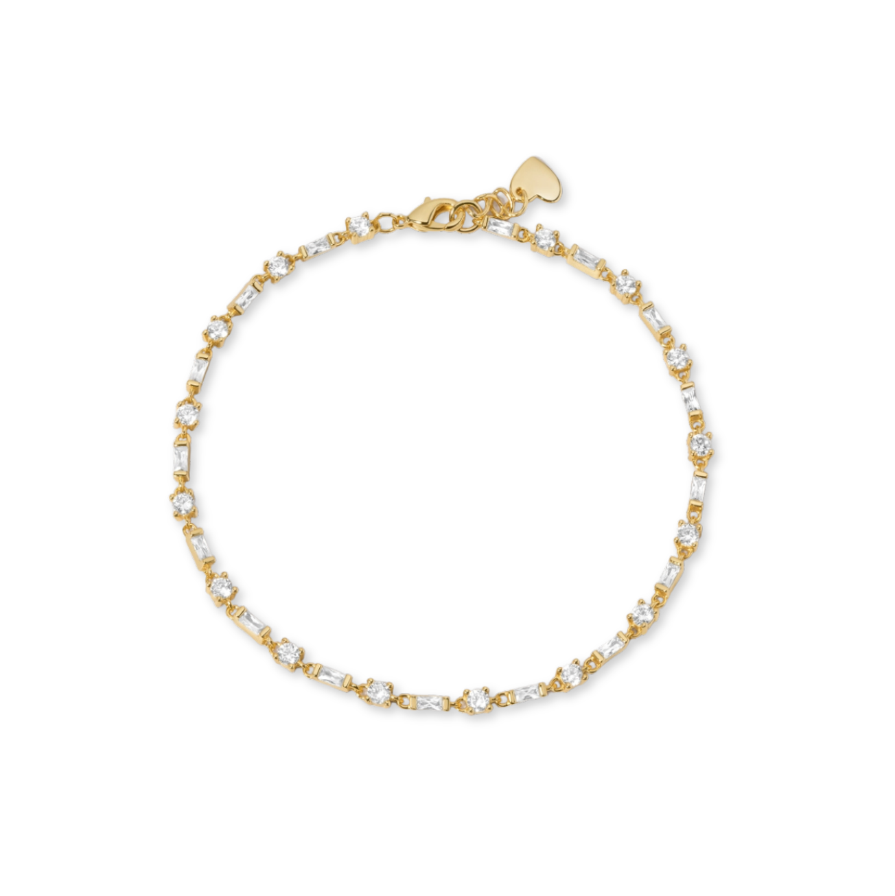 Baguette & Solitaire Diamond Bracelet