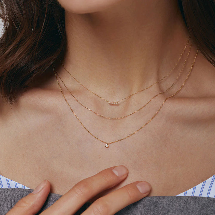 14K Lab Grown Diamond Bar Necklace