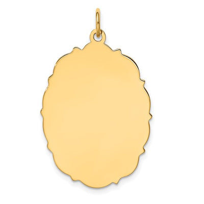 Engravable Scalloped Oval Disc Charm