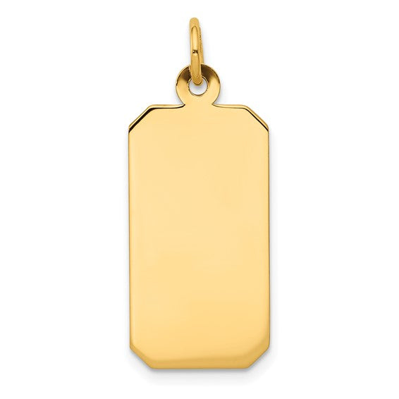 14K Engravable Rectangular Disc Charm