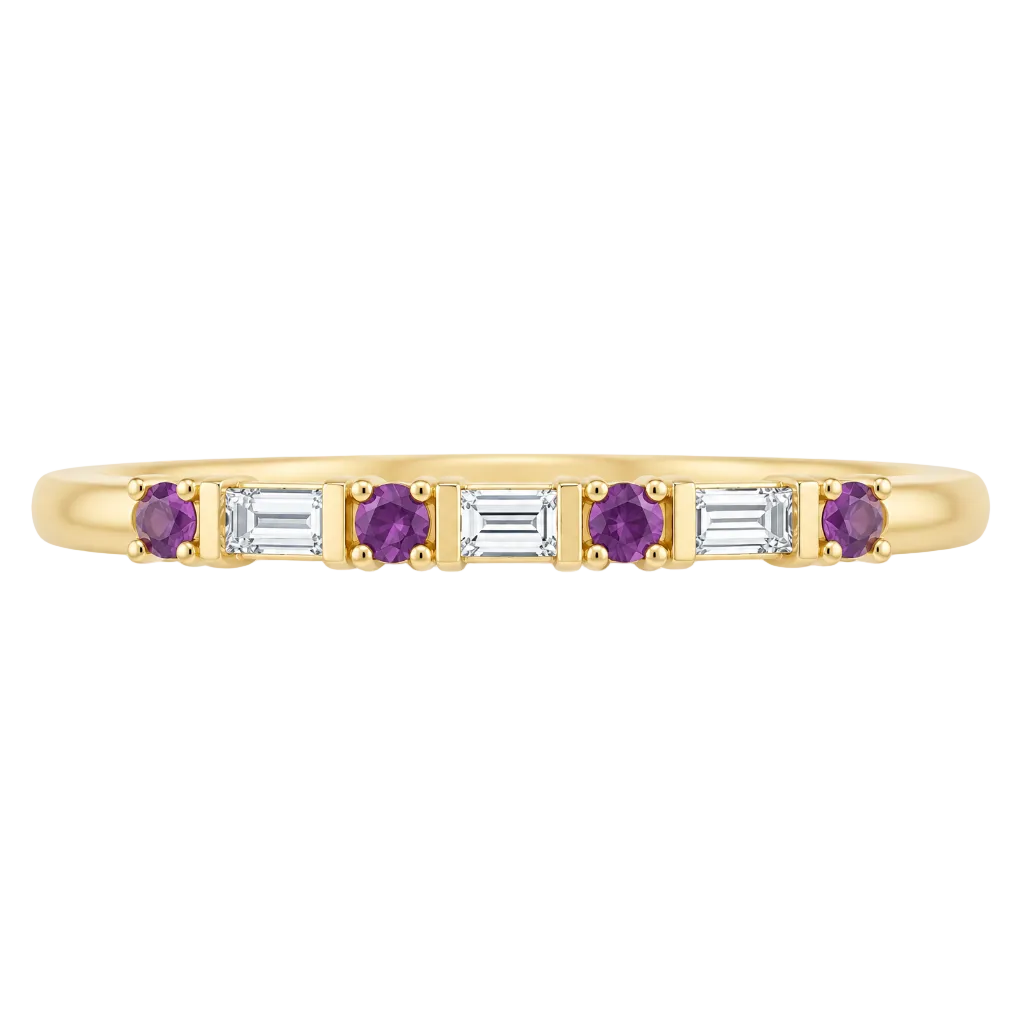 14K 1/10 CTW Natural Diamond &amp; Gemstone Stackable Ring