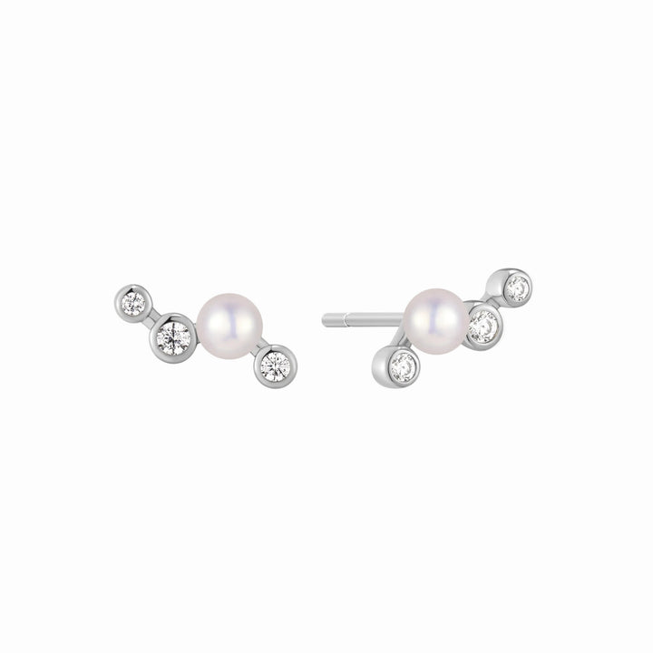 Zig-Zag Shell Pearl Studs