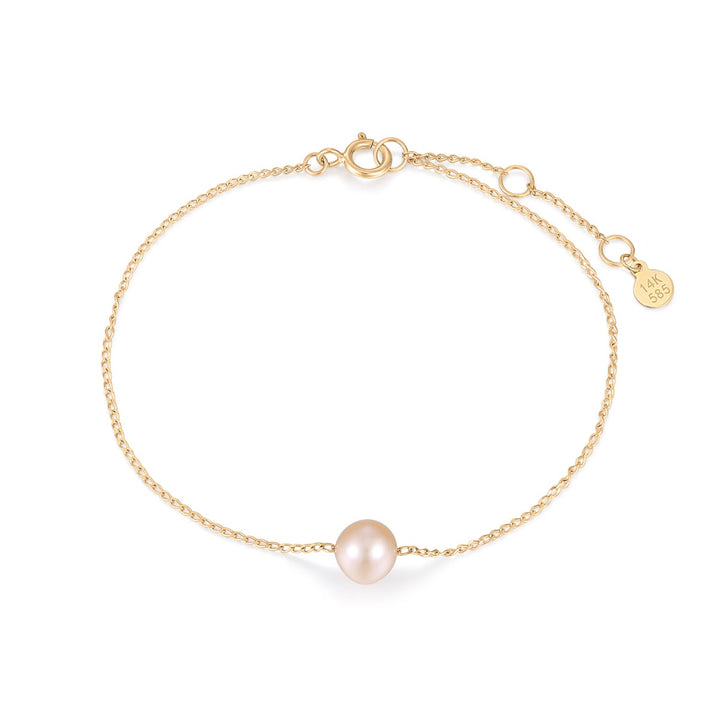 14K Single Pearl Bracelet