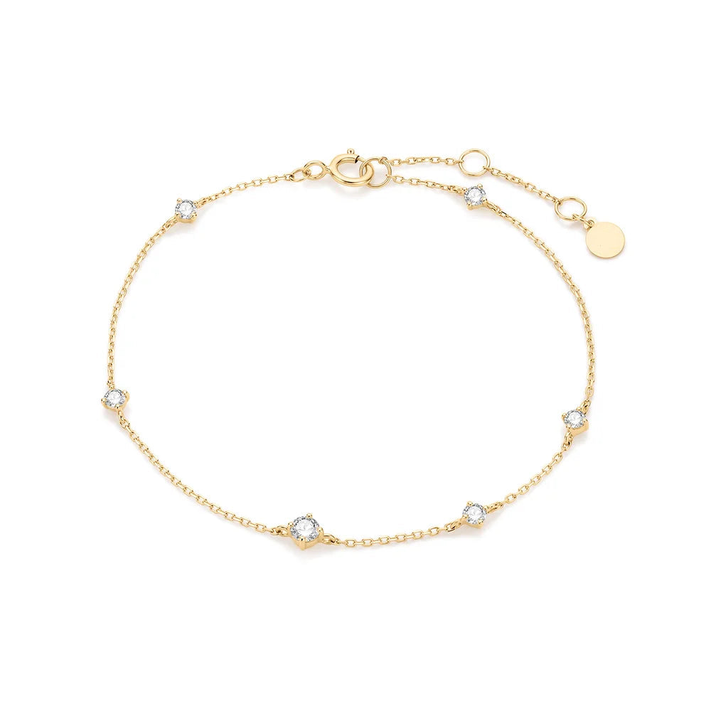 14K Petite Diamond Station Bracelet