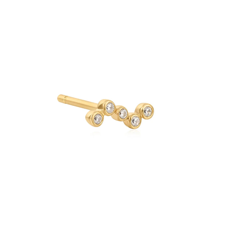 14K Diamond Bezel Wave Stud