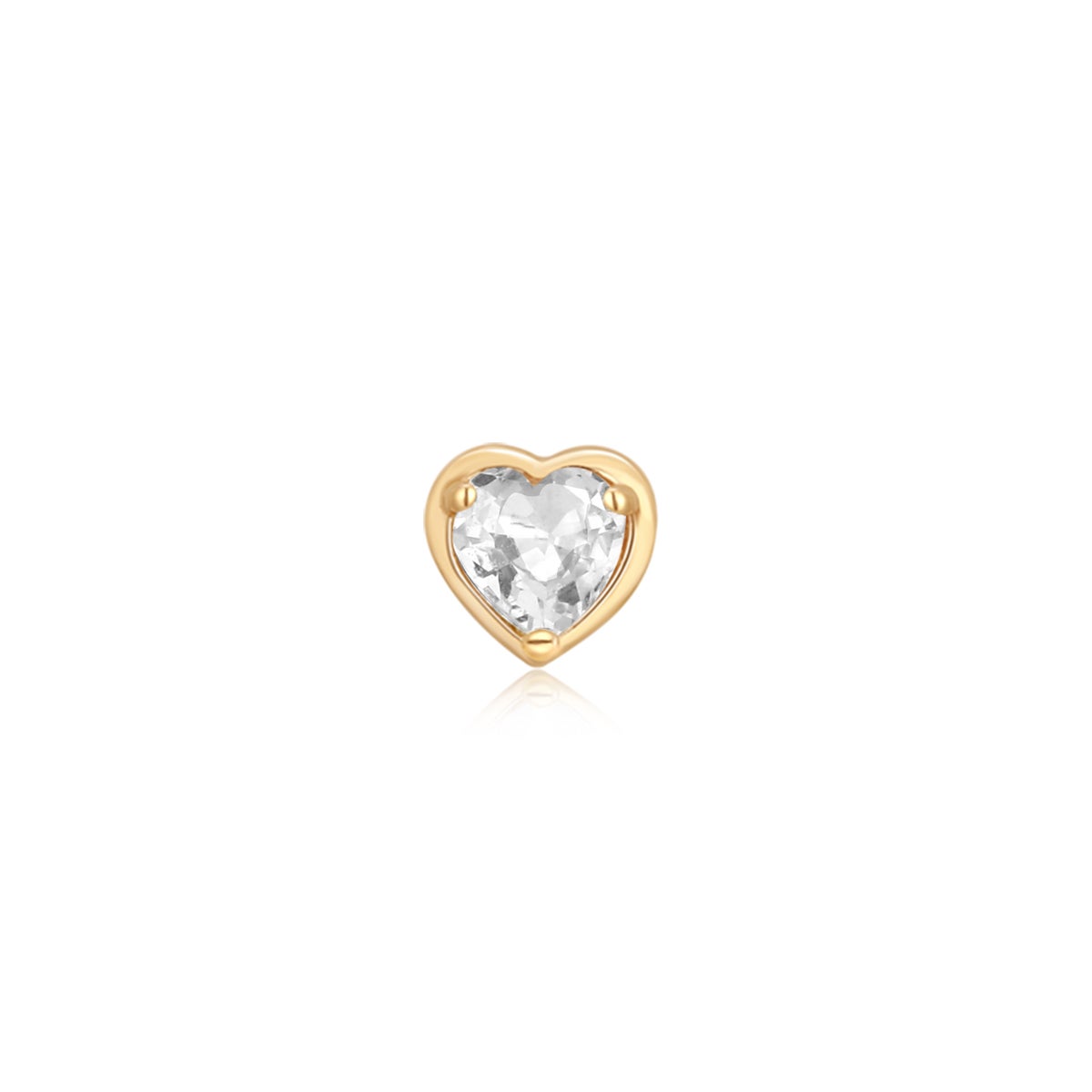 Arabella | White Sapphire Heart Piercing Stud