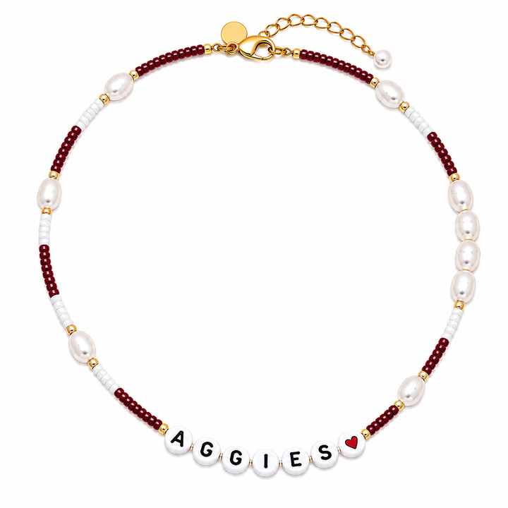 Gameday Bead and Pearl Necklace