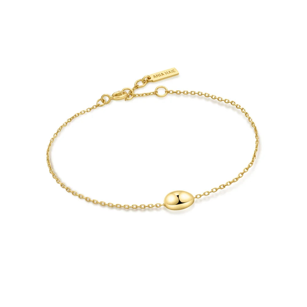 Gold Dome Organic Pebble Bracelet