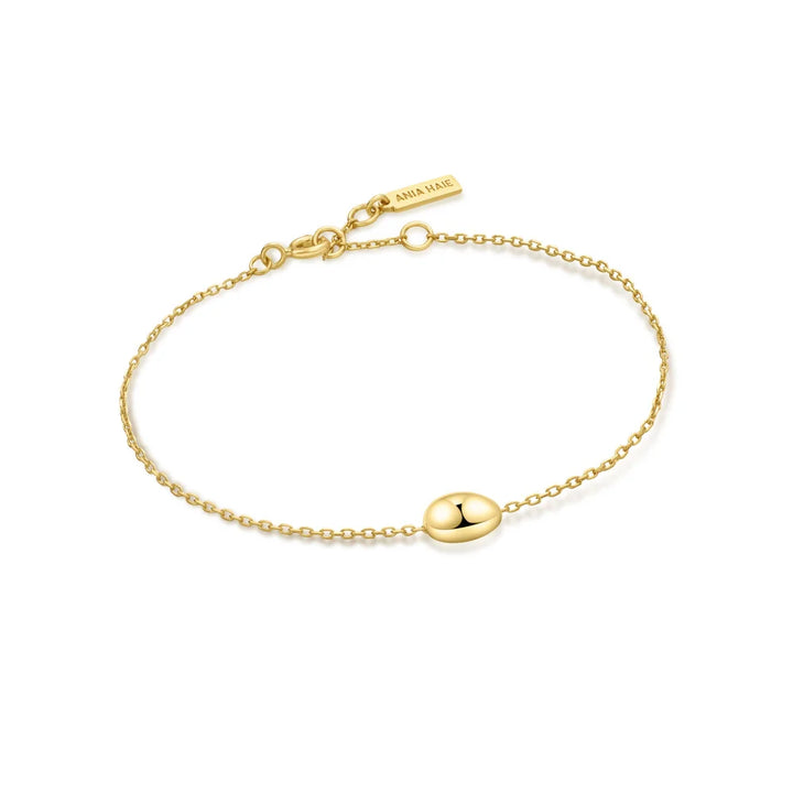 Gold Dome Organic Pebble Bracelet
