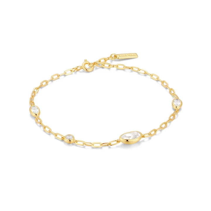 Gold Dome Organic Pebble Station Bracelet