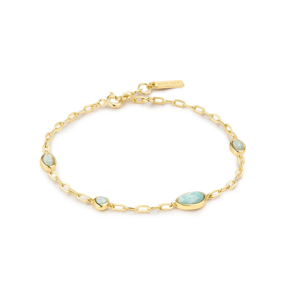 Gold Dome Organic Pebble Station Bracelet