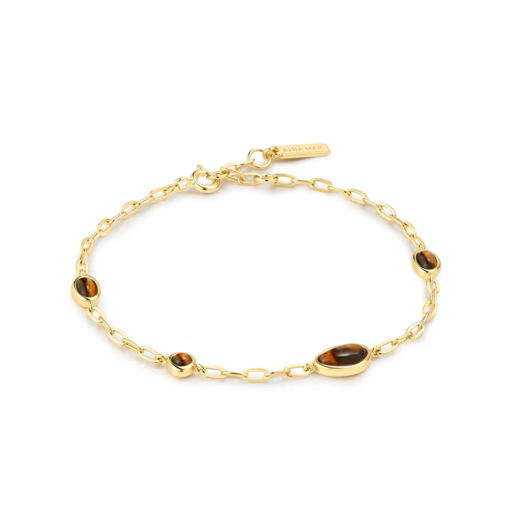 Gold Dome Organic Pebble Station Bracelet