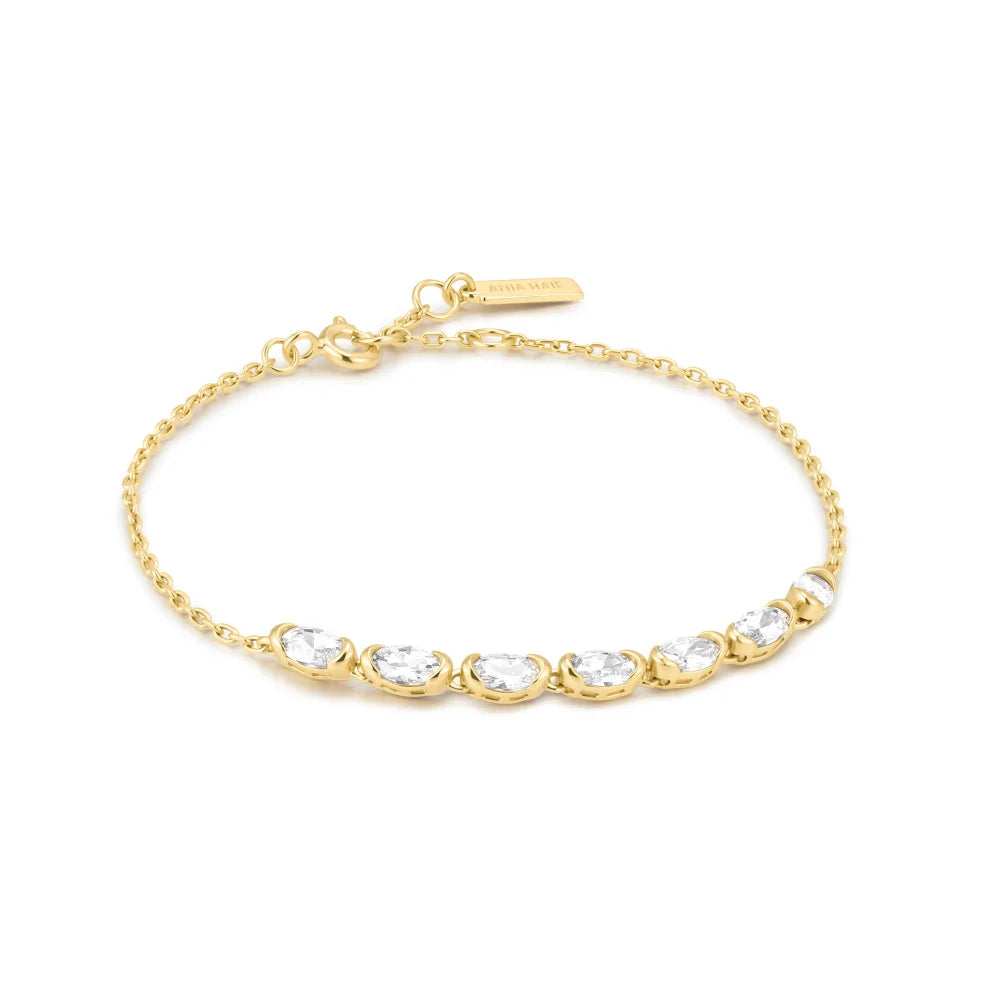 Half Bezel Oval Tennis Bracelet