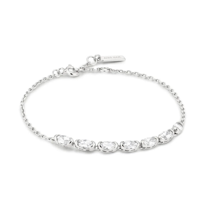Half Bezel Oval Tennis Bracelet