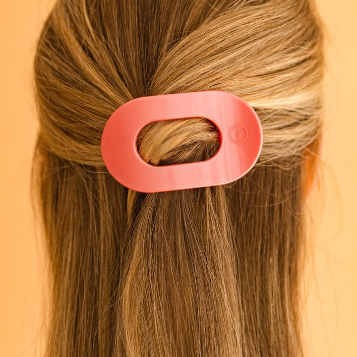 Round Flat Hair Clip | Calming Coral