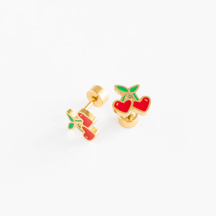 Cherry Heart Studs