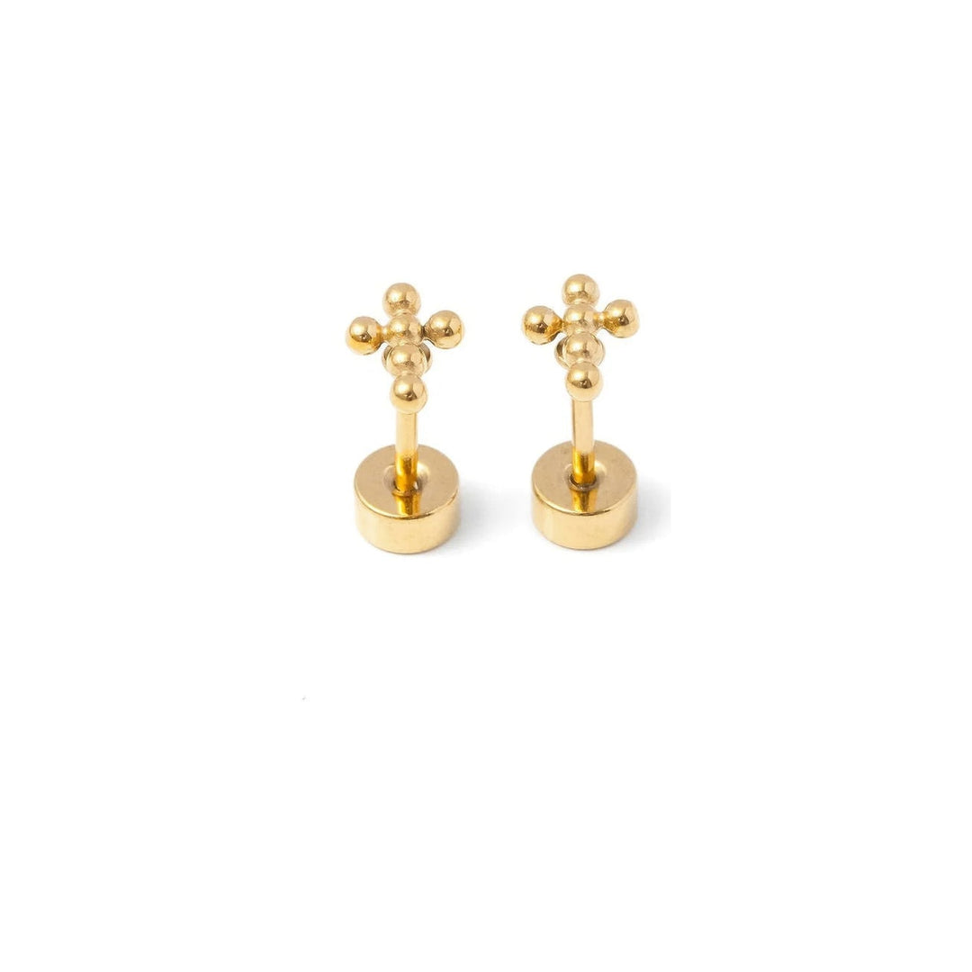 Beaded Cross Studs-Embark Fine Jewelry