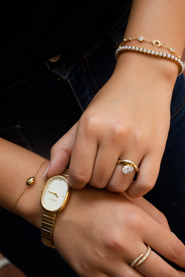 Bezel and Initial Custom Bracelet