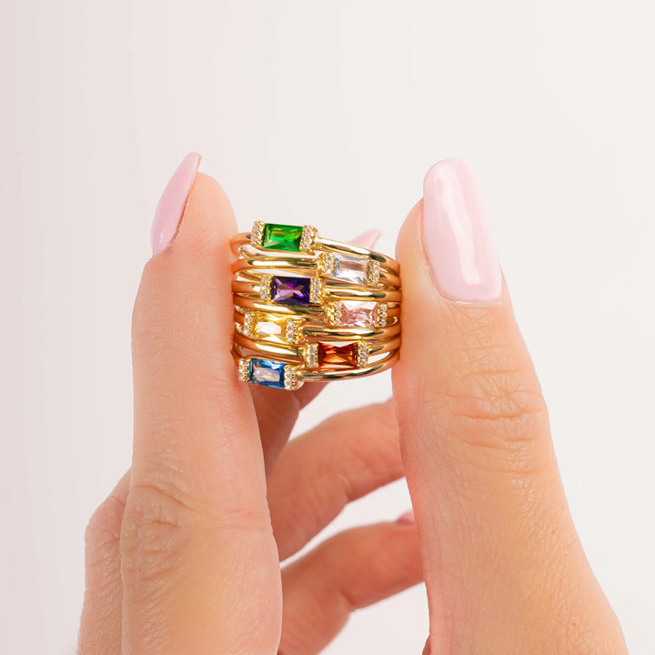 Baguette Birthstone Ring
