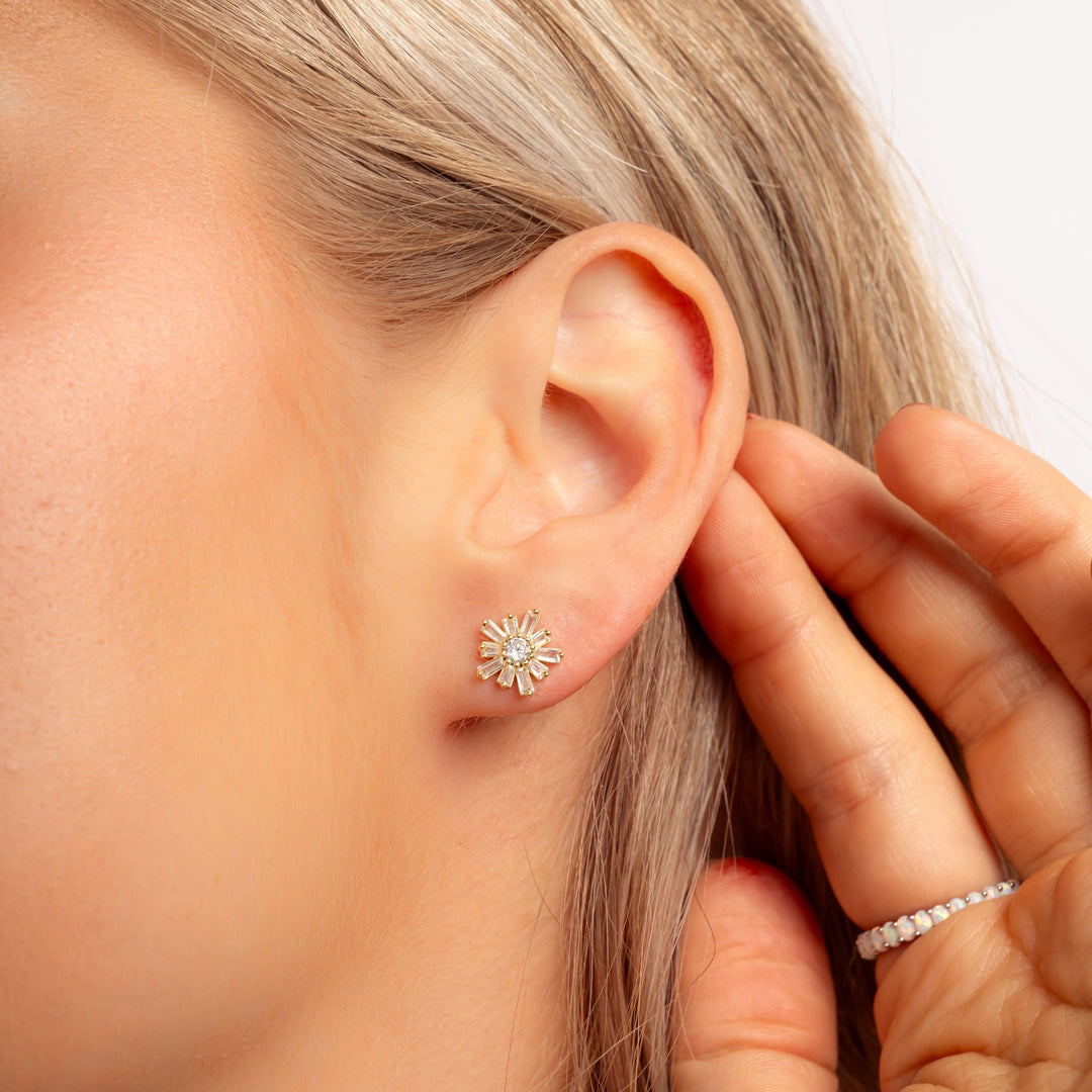 Baguette Flower Studs