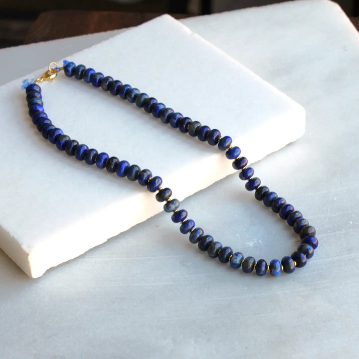 Midnight Skies Lapis Bead Necklace