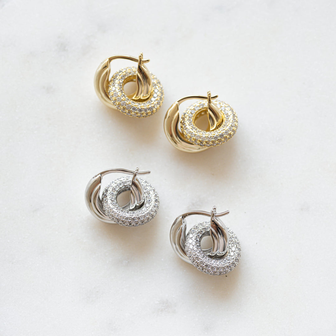 Removable Pave Charm Hoops