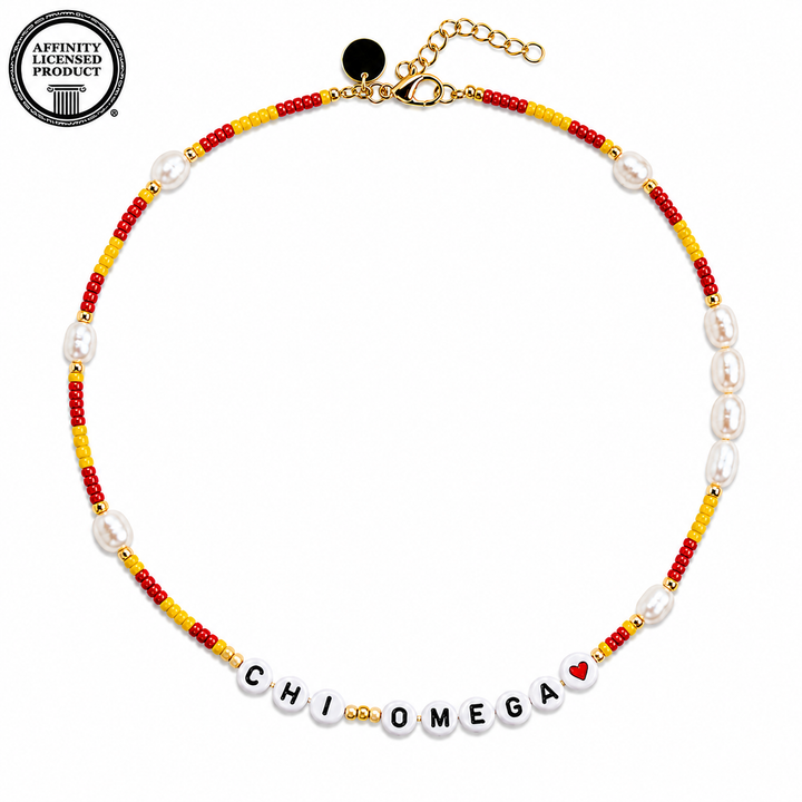 Sorority Bead and Pearl Necklace