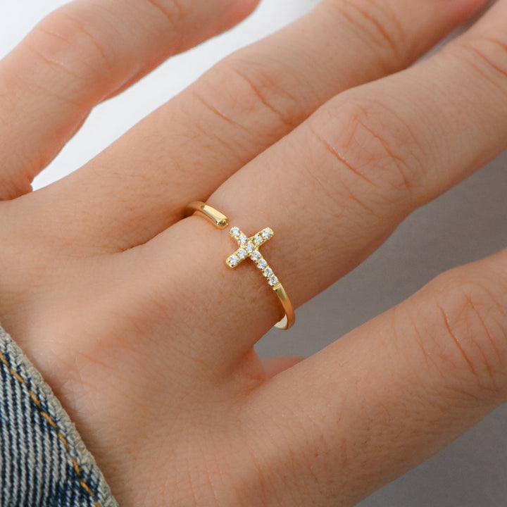 Cross Open Cuff Ring