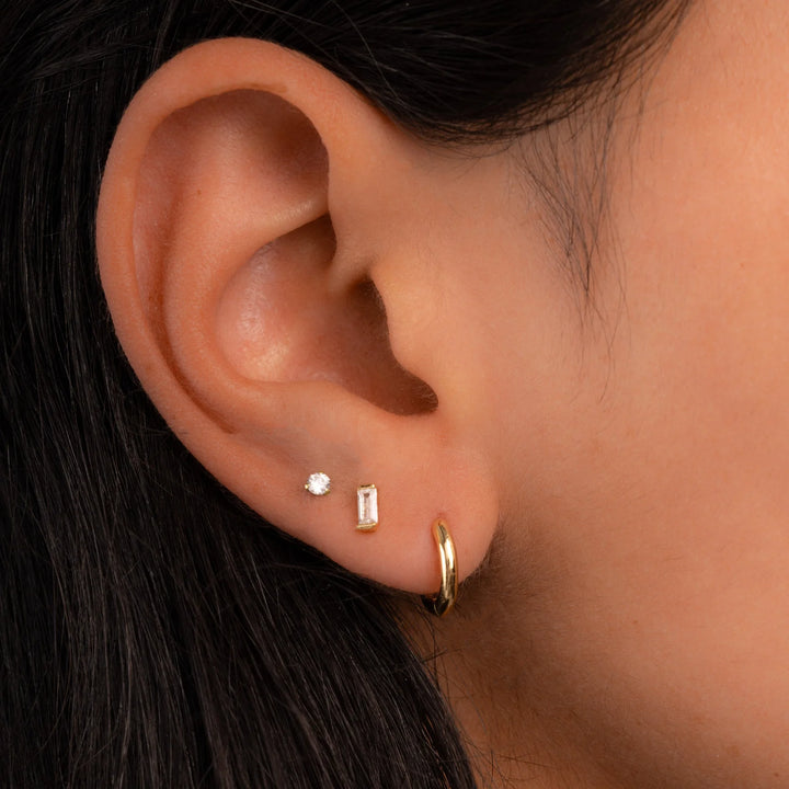 CZ Baguette Stud